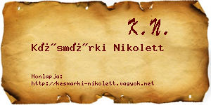 Késmárki Nikolett névjegykártya