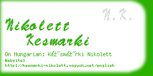 nikolett kesmarki business card